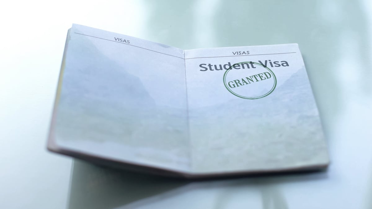 Student visa approved and stamped in passport representing student residence permit Turkey and ikamet for international students