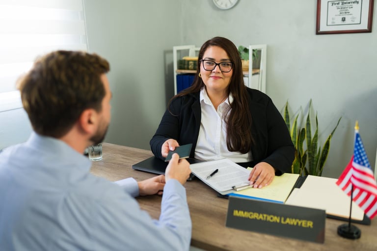 Immigration lawyer assisting client with residence permit application in Turkey